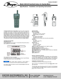 Thumbnail of document Manual - AQH-20 Handheld Indoor Air Quality Meter